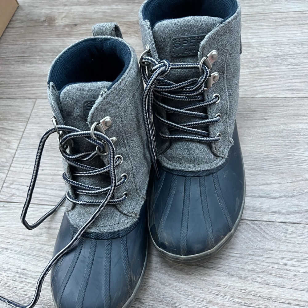 Sperry Charcoal and Navy Duck Boots